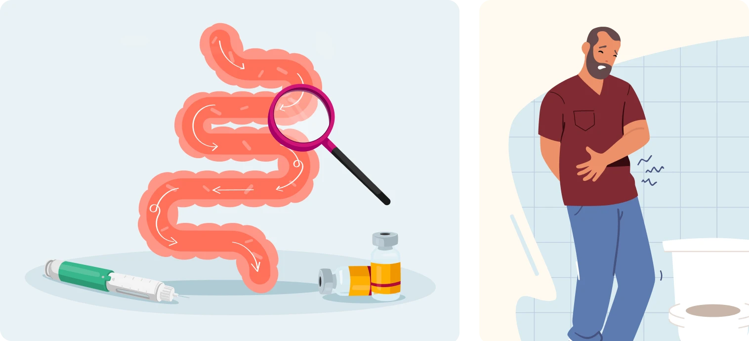 PillSorted health information image about diarrhoea and GLP-1 treatment