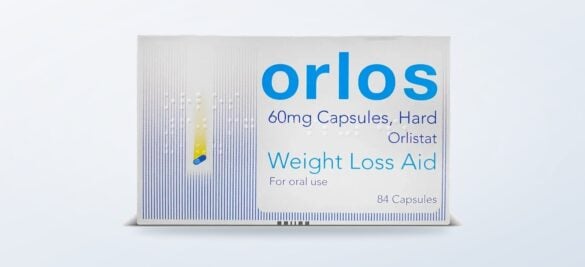 A box of Orlos orlistat capsules listed in PillSorted's pharmacy range