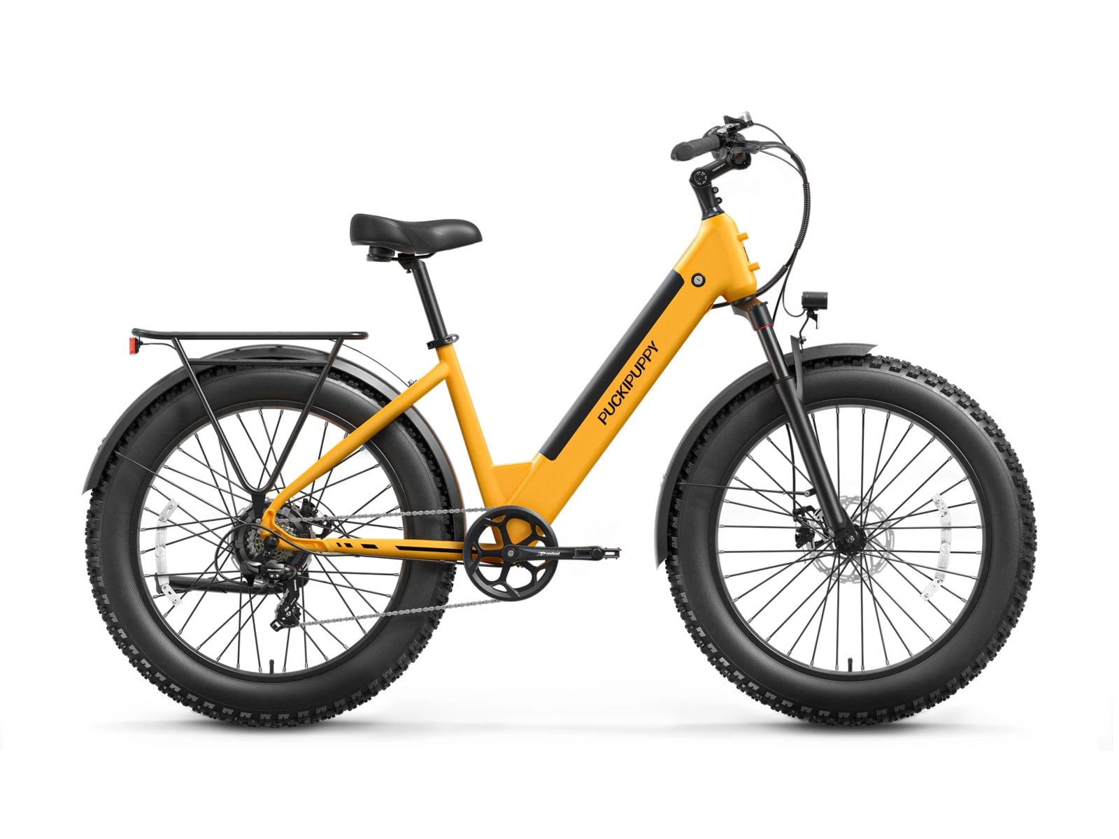 Yellow Samoyed electric bike