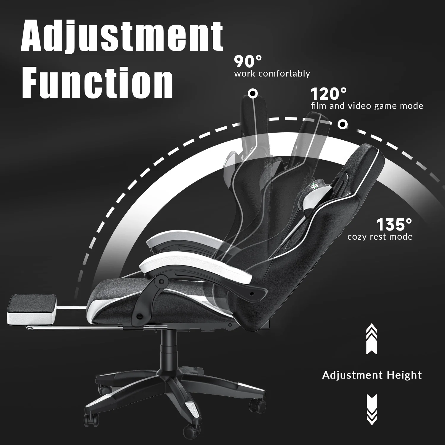 RattanTree gaming chair with headrest, lumbar support and footrest