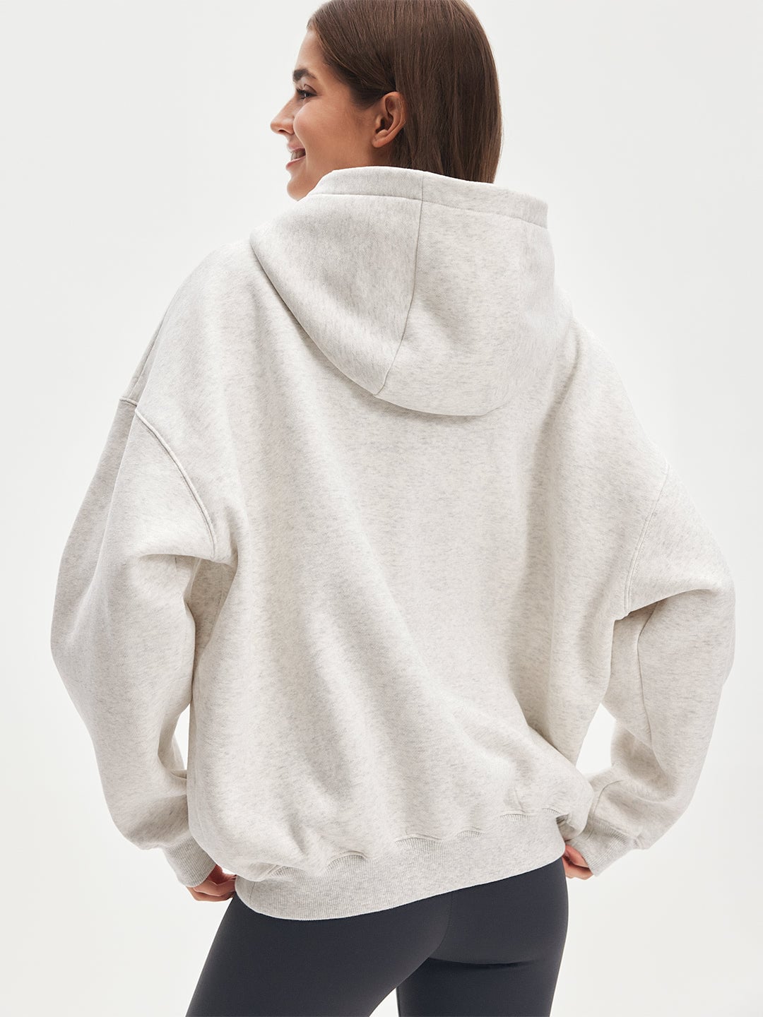 Everyday Soft oversized fleece hoodie shown on a model