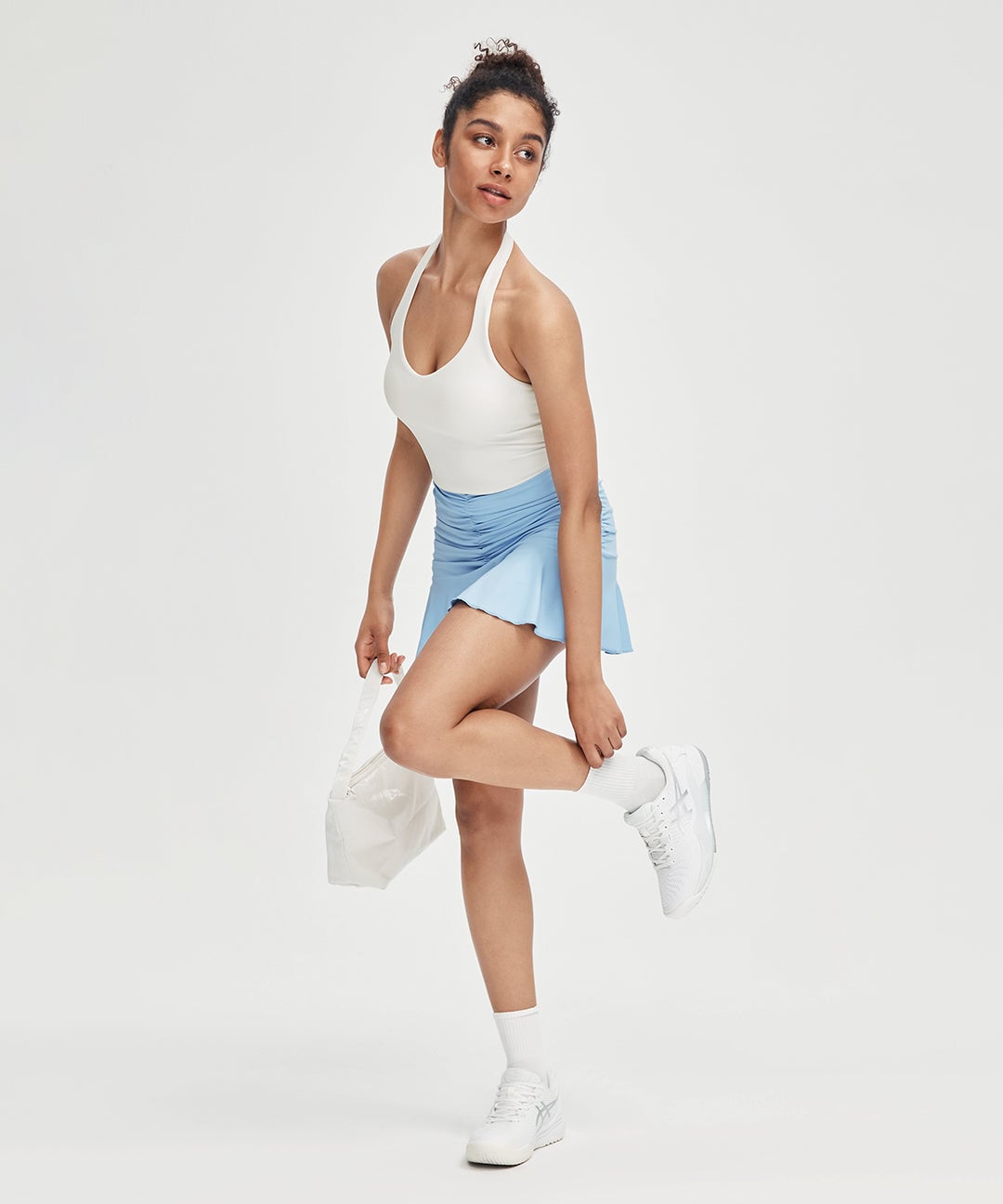 Ruched Active Mini Skirt in light blue