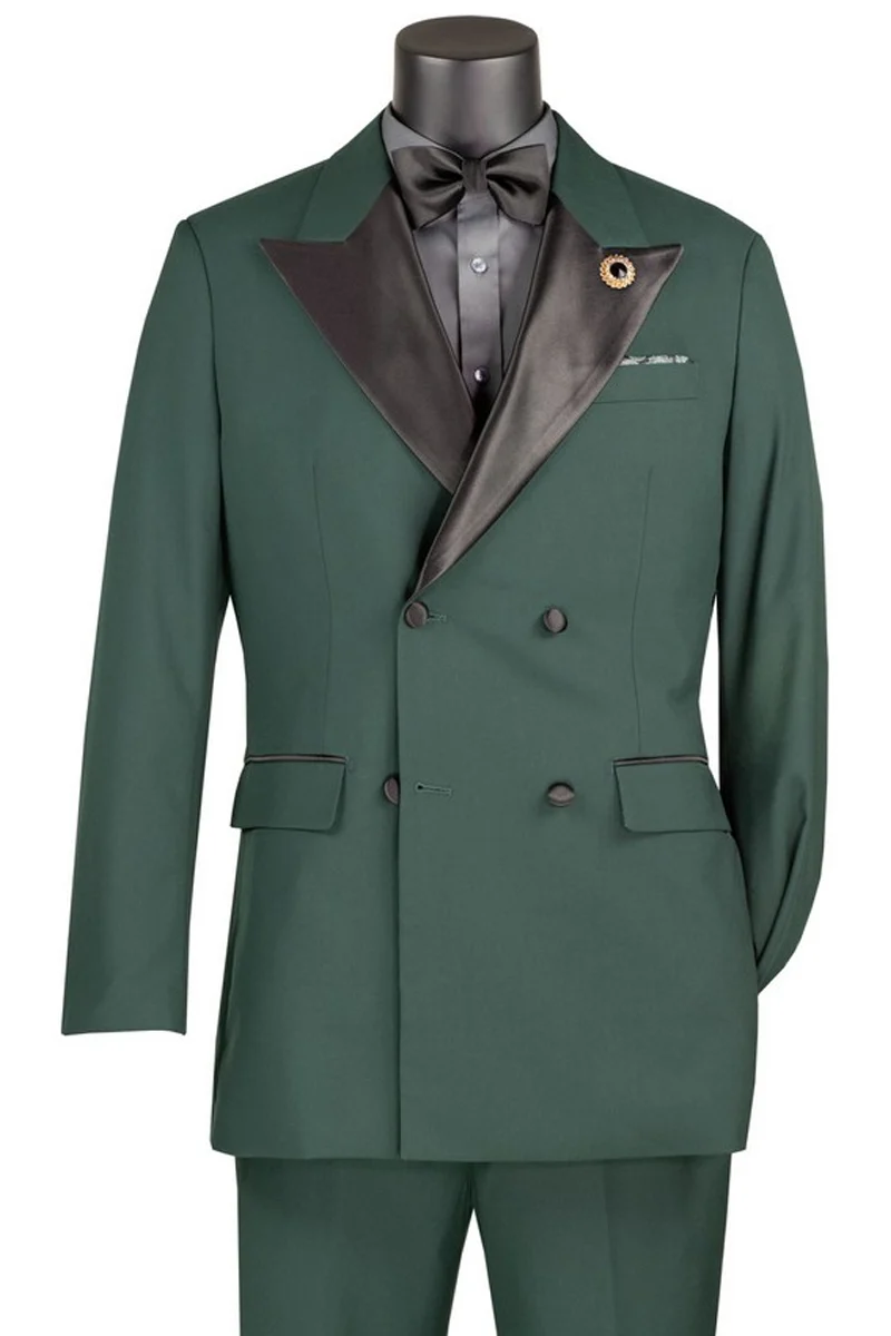 Hunter green double breasted tuxedo