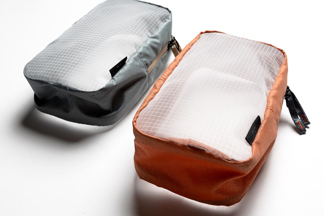 WAYB packing cubes arranged for travel
