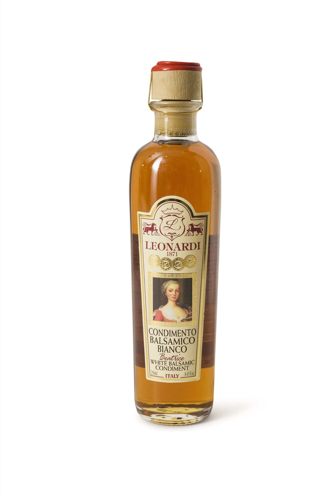 Bottle of Acetaia Leonardi white balsamic vinegar